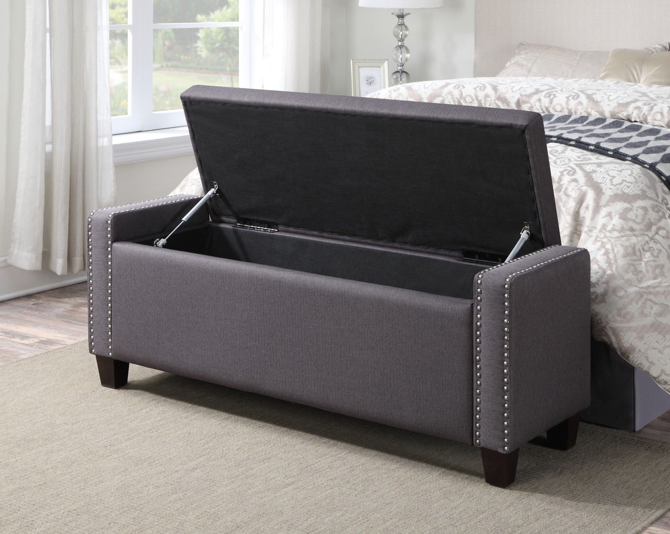 Achelle Slate Storage Bench - Thumbnail - Image 5