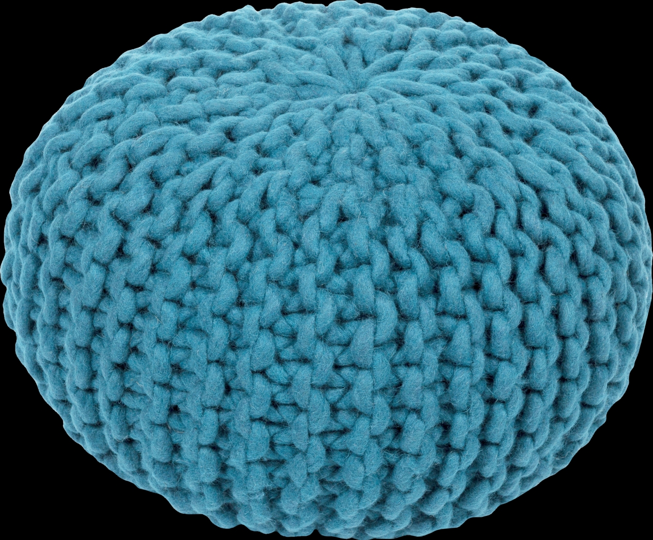 Acheson Teal Ottoman - Thumbnail - Image 1