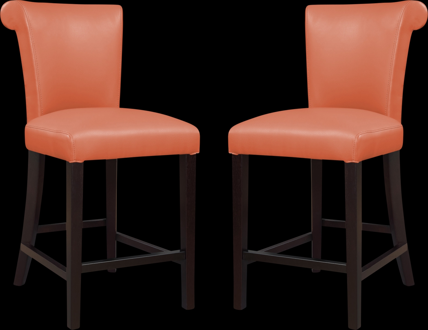 Ackerson Way Orange Counter Height Stool, Set of 2 - Thumbnail - Image 1