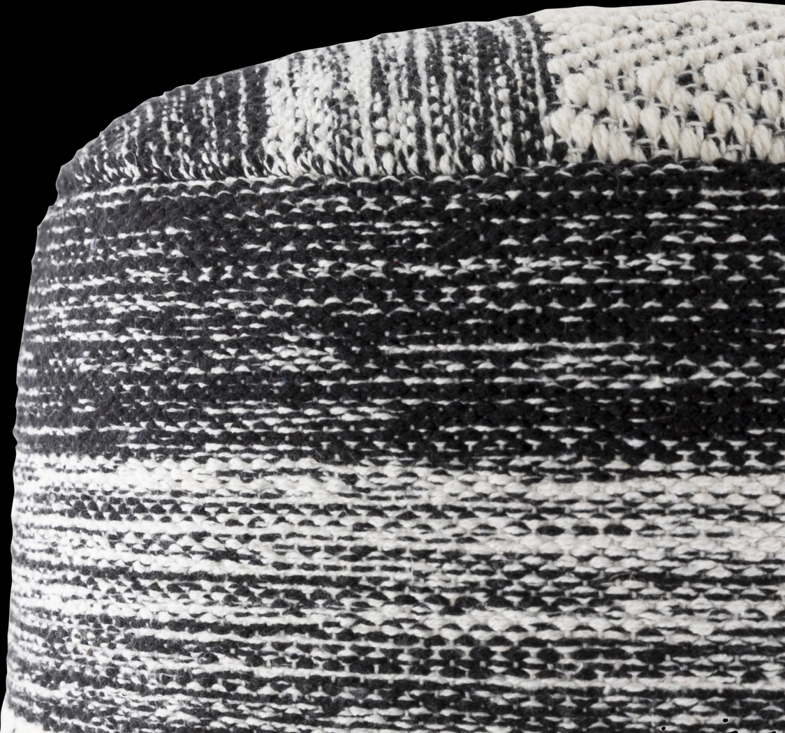 Ackrow Black Ottoman - Thumbnail - Image 2