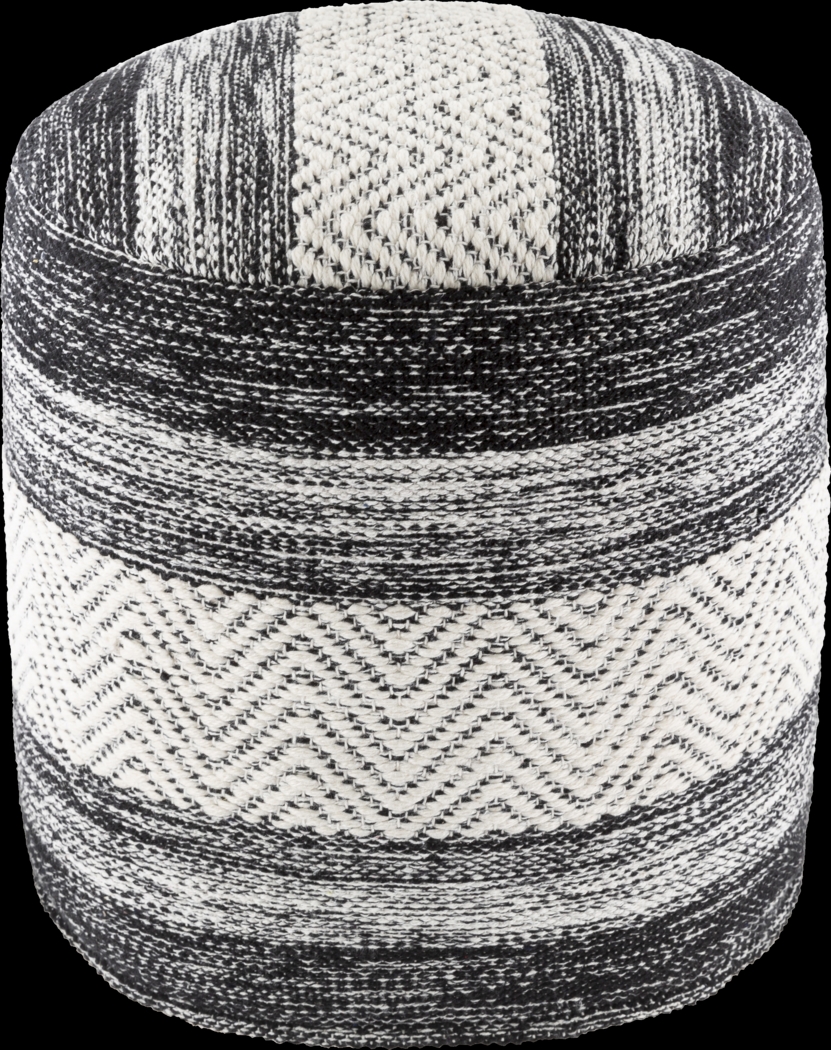 Ackrow Black Ottoman - Thumbnail - Image 1