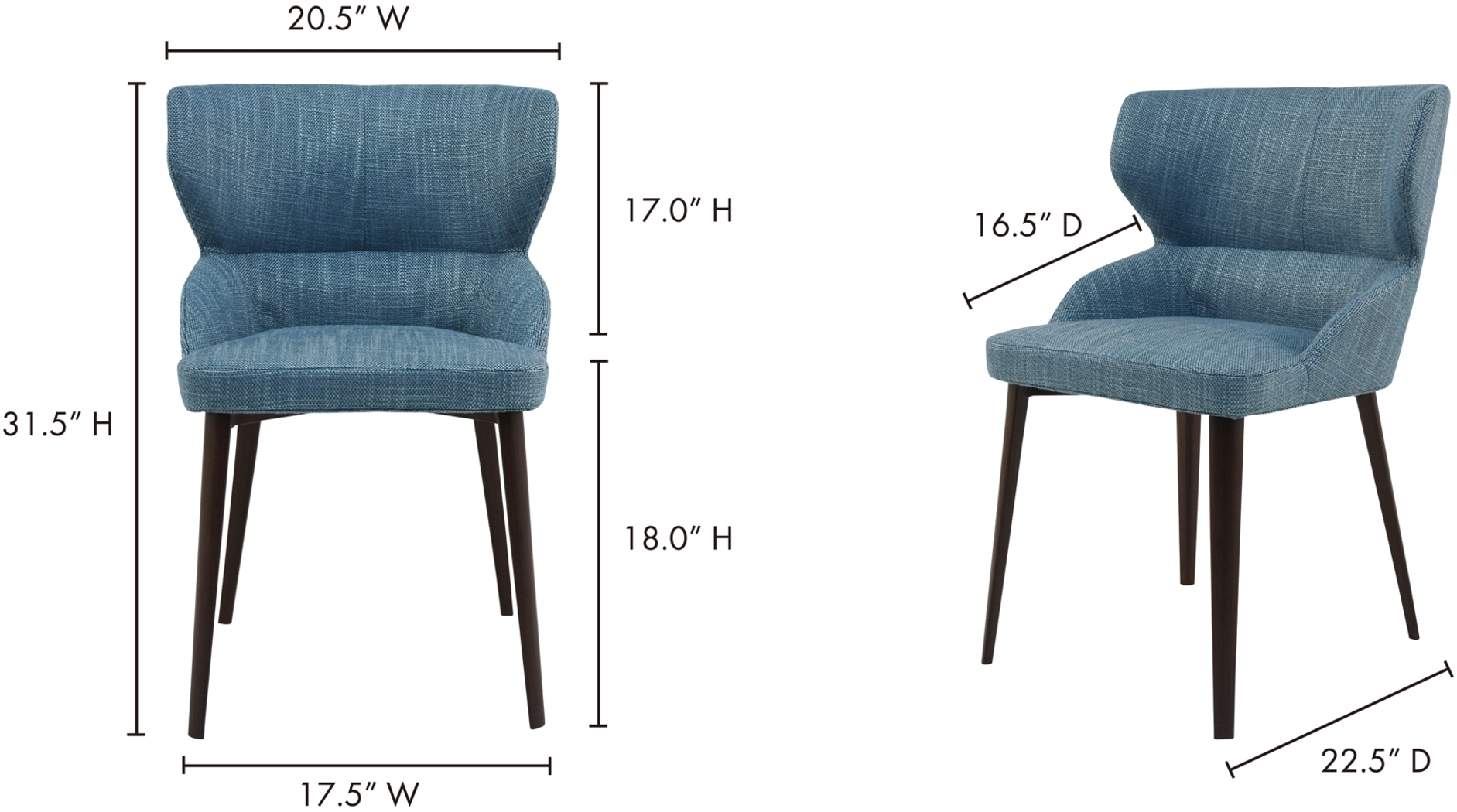 Ackroyd Blue Side Chair - Thumbnail - Image 8