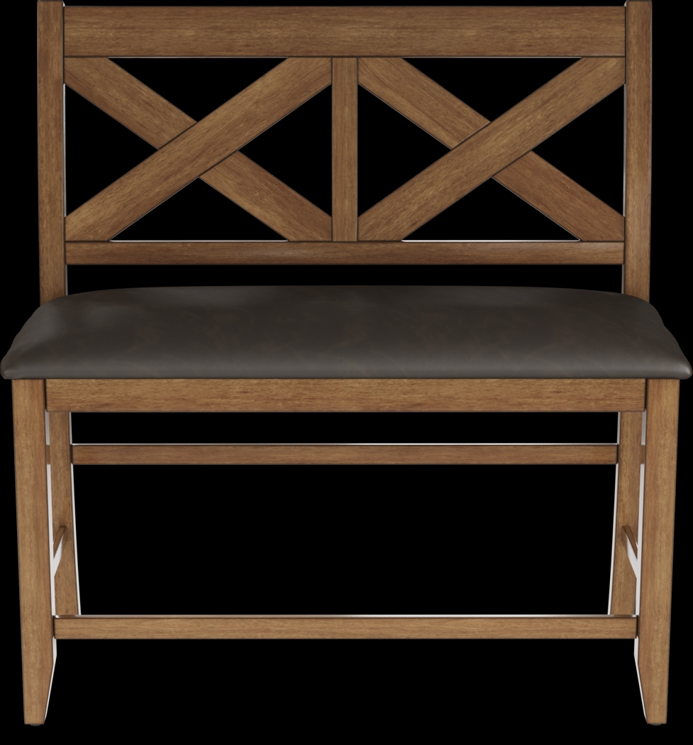 Acorn Cottage Brown Counter Height Bench - Thumbnail - Image 2