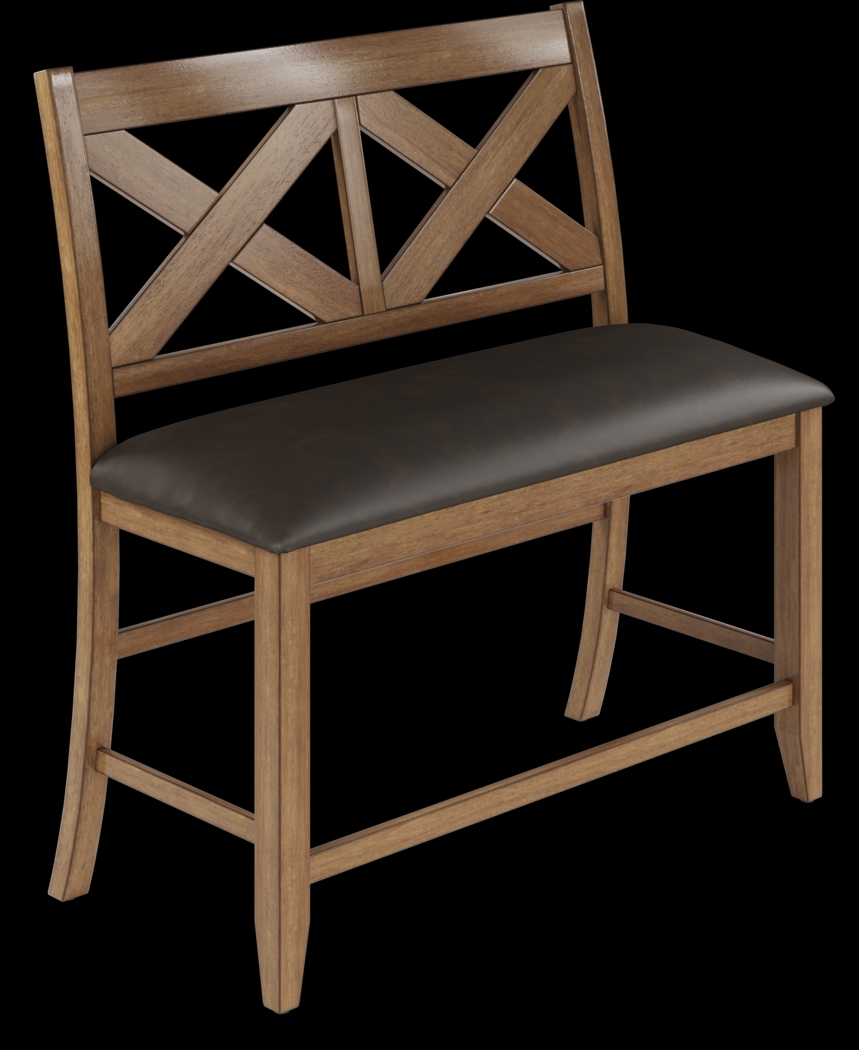 Acorn Cottage Brown Counter Height Bench - Thumbnail - Image 1