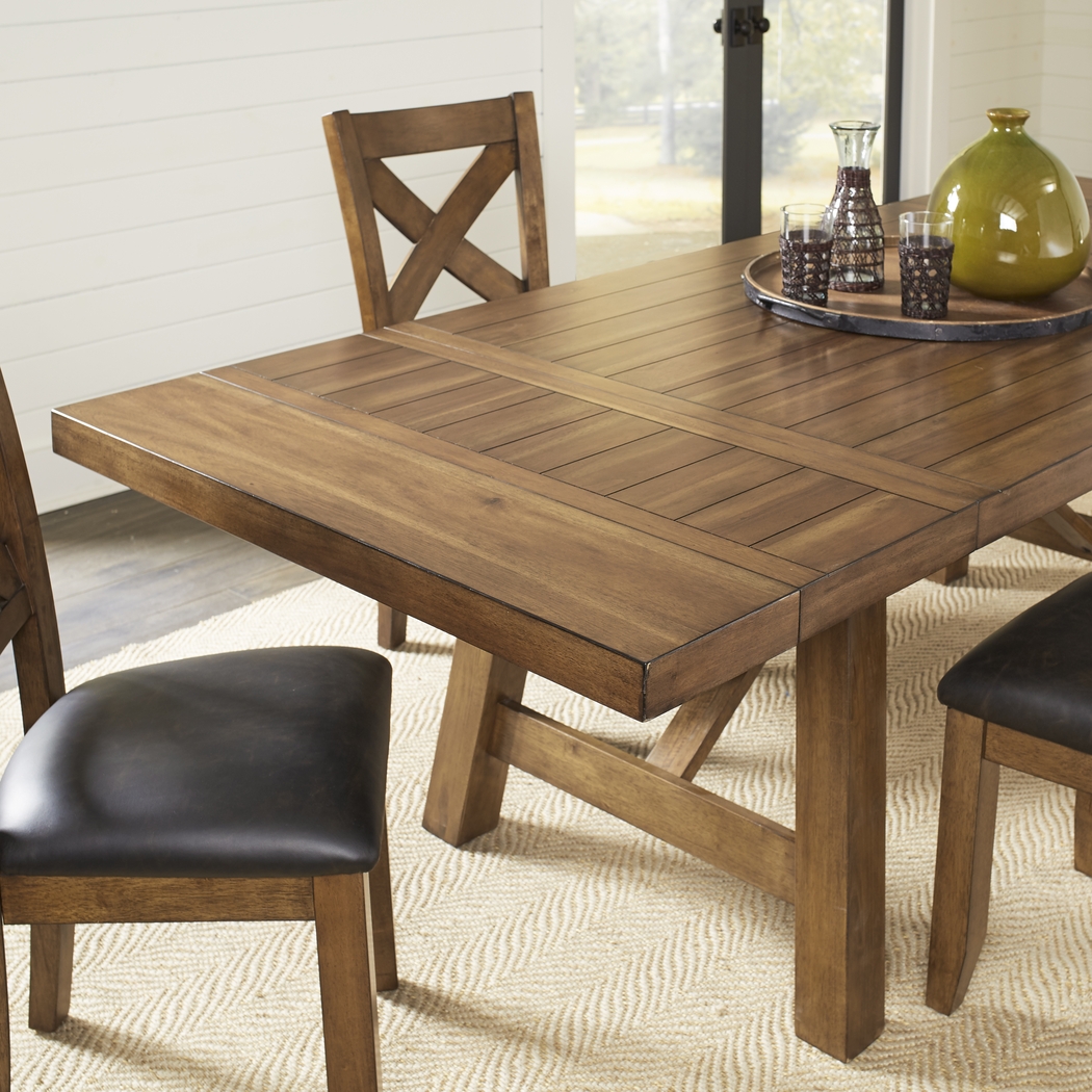 Acorn Cottage Brown 7 Pc Dining Room with X-Back Chairs - Thumbnail - Image 5