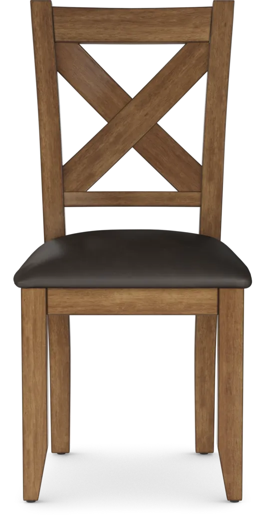 Acorn Cottage Brown 7 Pc Dining Room with X-Back Chairs - Thumbnail - Image 7