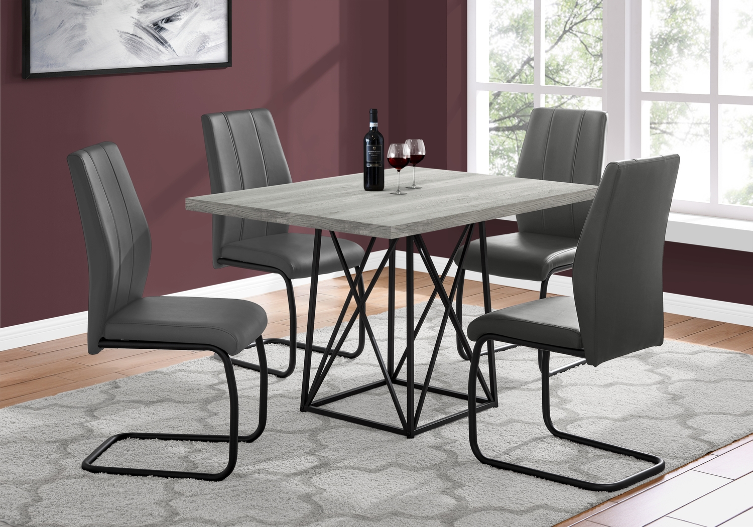 Addine Gray Dining Table - Thumbnail - Image 2