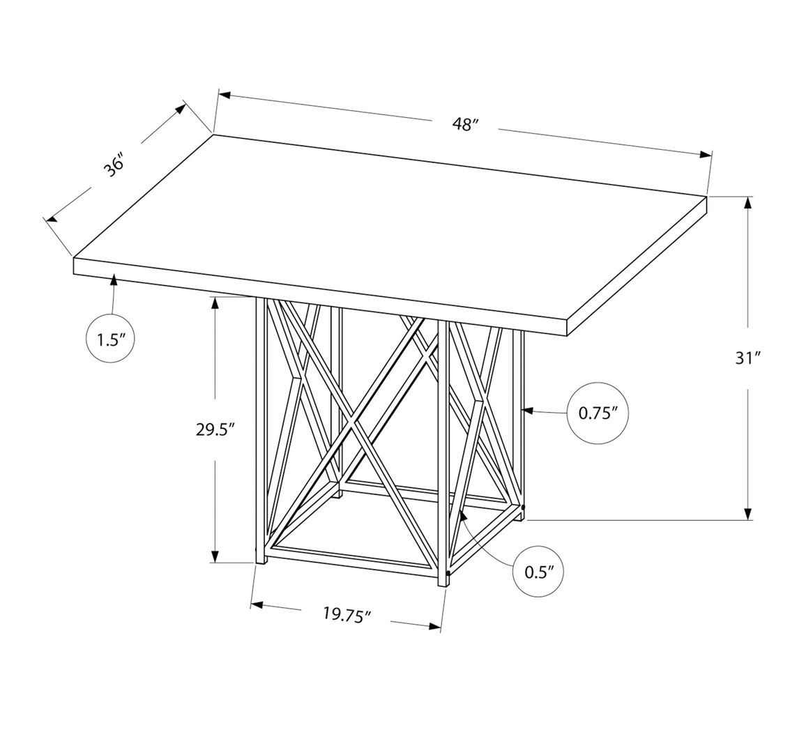 Addine Gray Dining Table - Thumbnail - Image 3