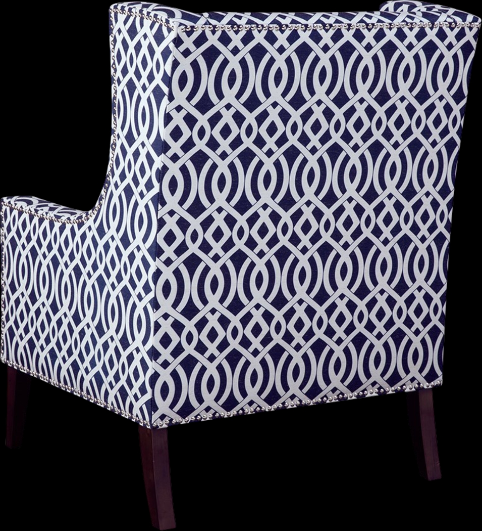 Addington Blue Print Accent Chair - Thumbnail - Image 3