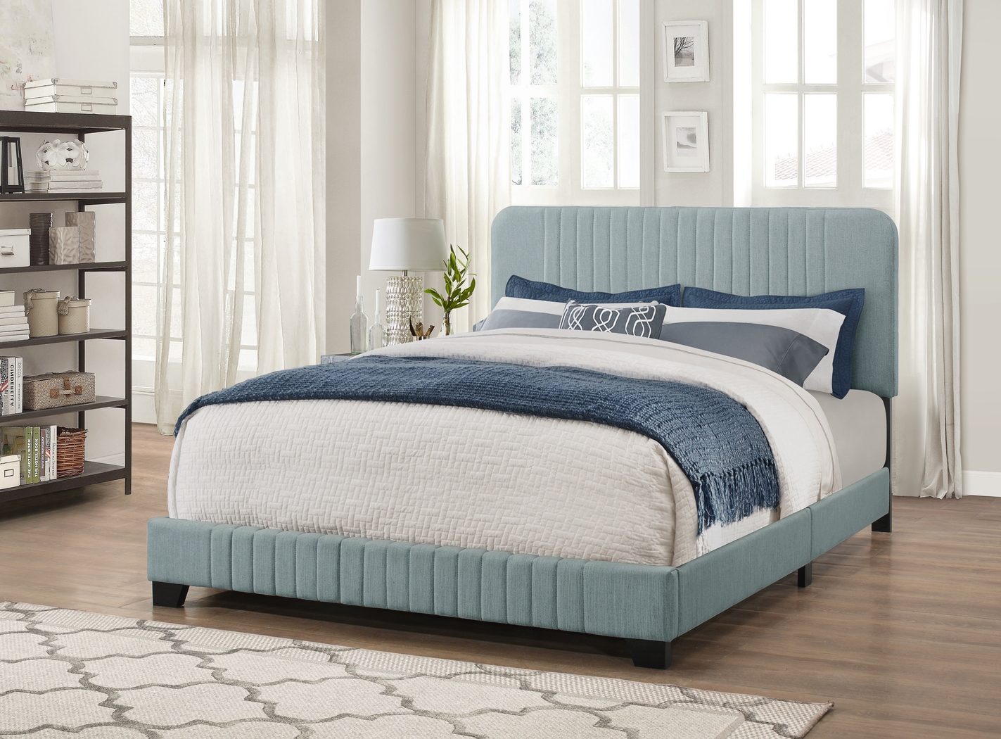 Addison Avenue Blue King Upholstered Bed - Thumbnail - Image 7