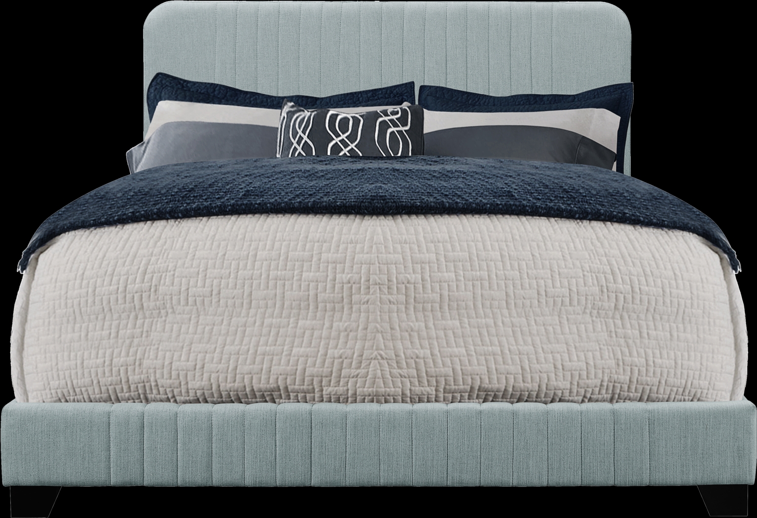 Addison Avenue Blue King Upholstered Bed - Thumbnail - Image 1