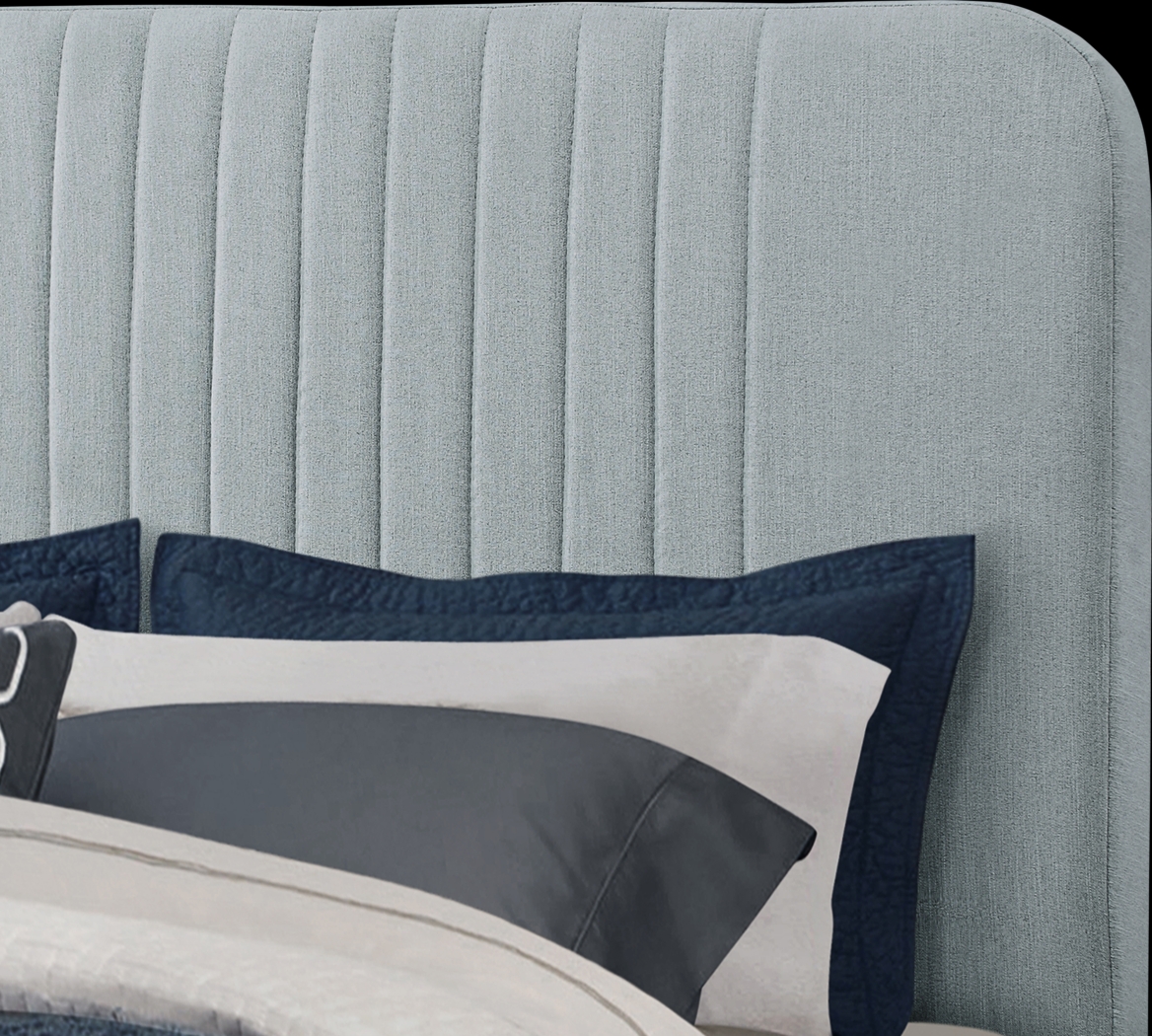 Addison Avenue Blue Queen Upholstered Bed - Thumbnail - Image 6