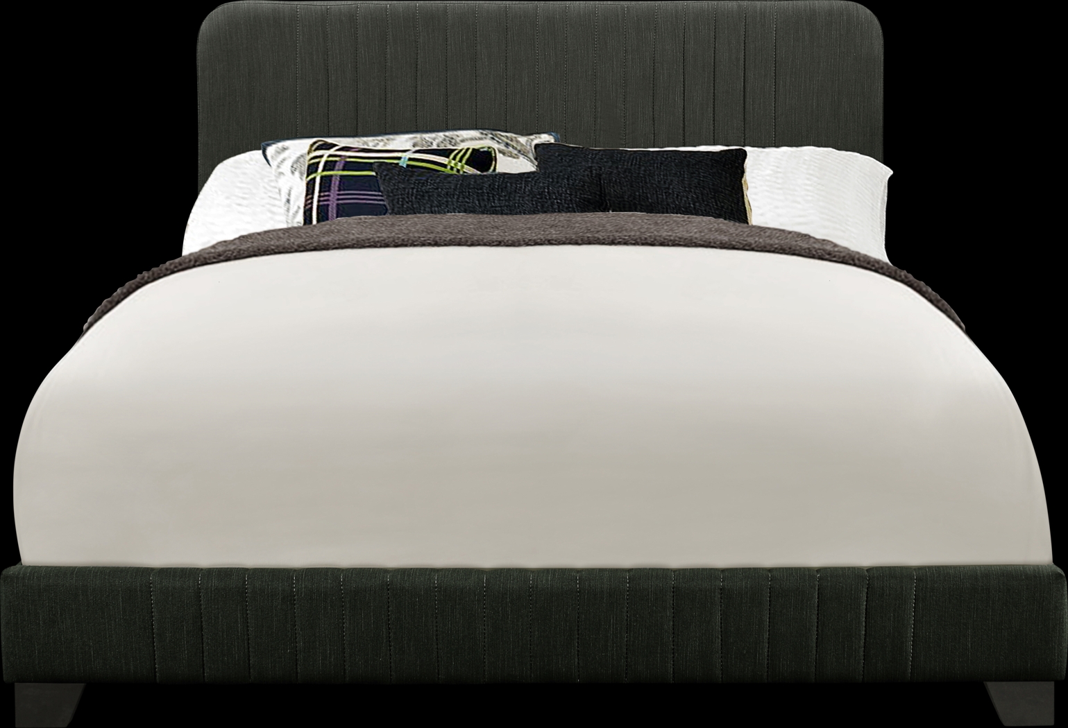 Addison Avenue Gray King Upholstered Bed - Thumbnail - Image 1