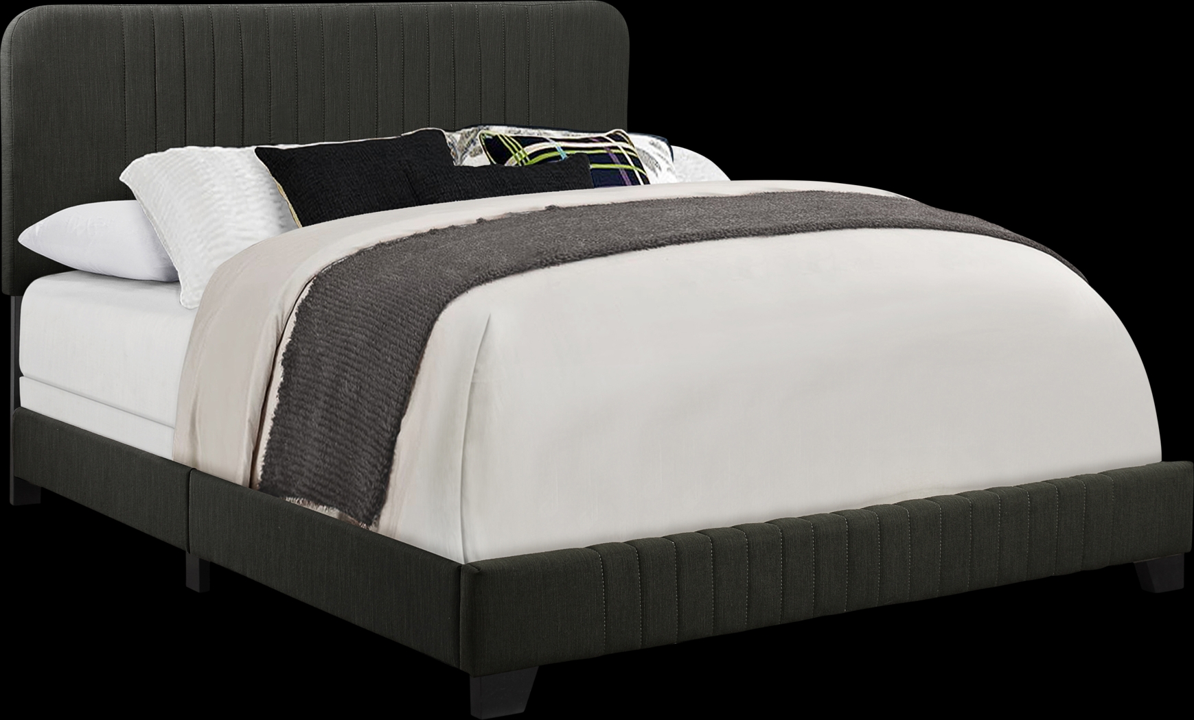Addison Avenue Gray Queen Upholstered Bed - Thumbnail - Image 2