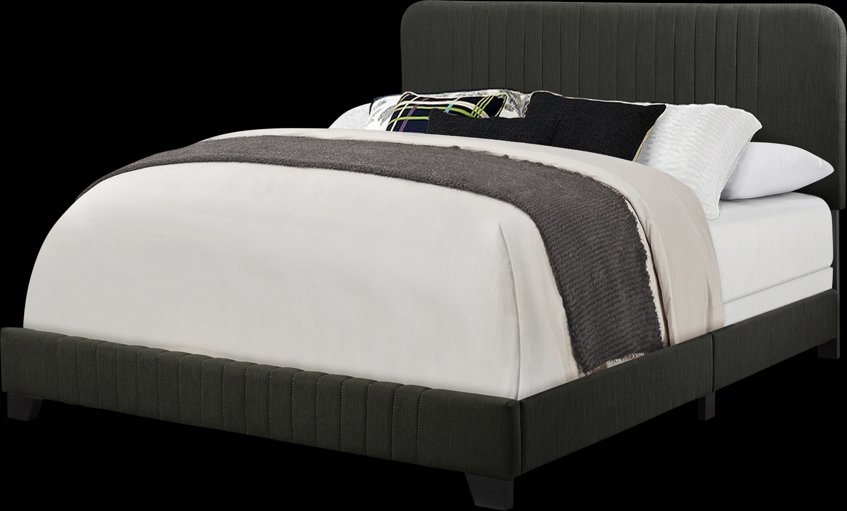 Addison Avenue Gray Queen Upholstered Bed - Thumbnail - Image 3