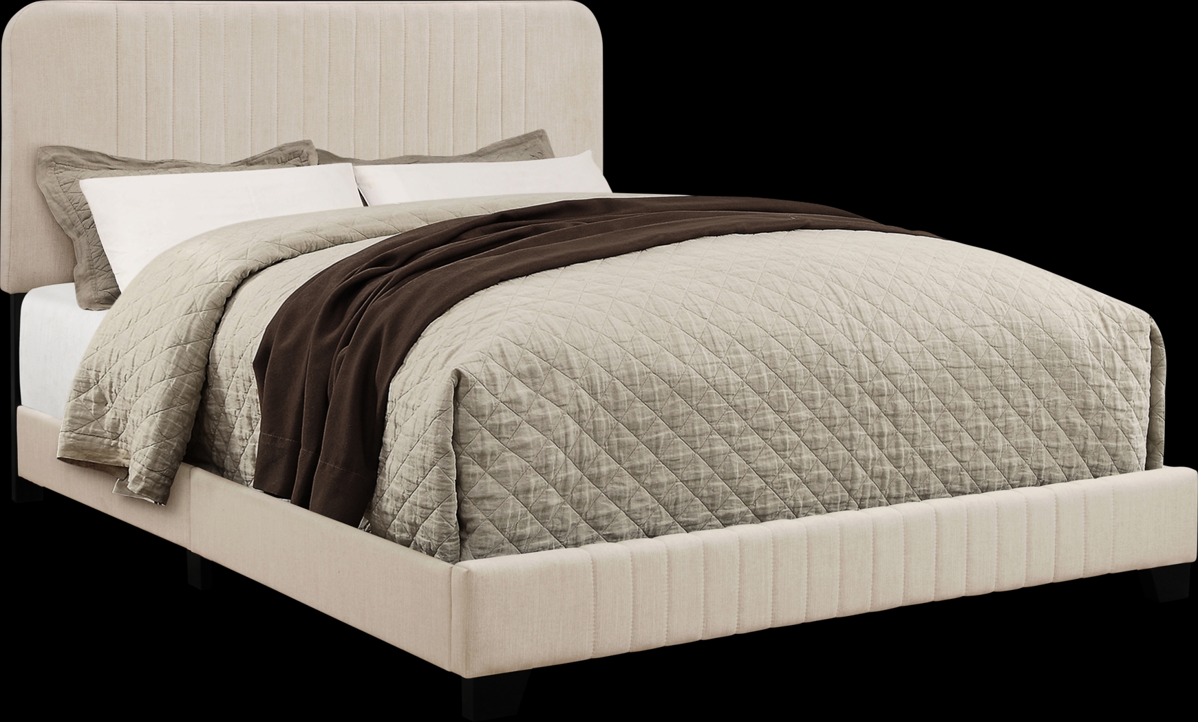 Addison Avenue Beige King Upholstered Bed - Thumbnail - Image 2
