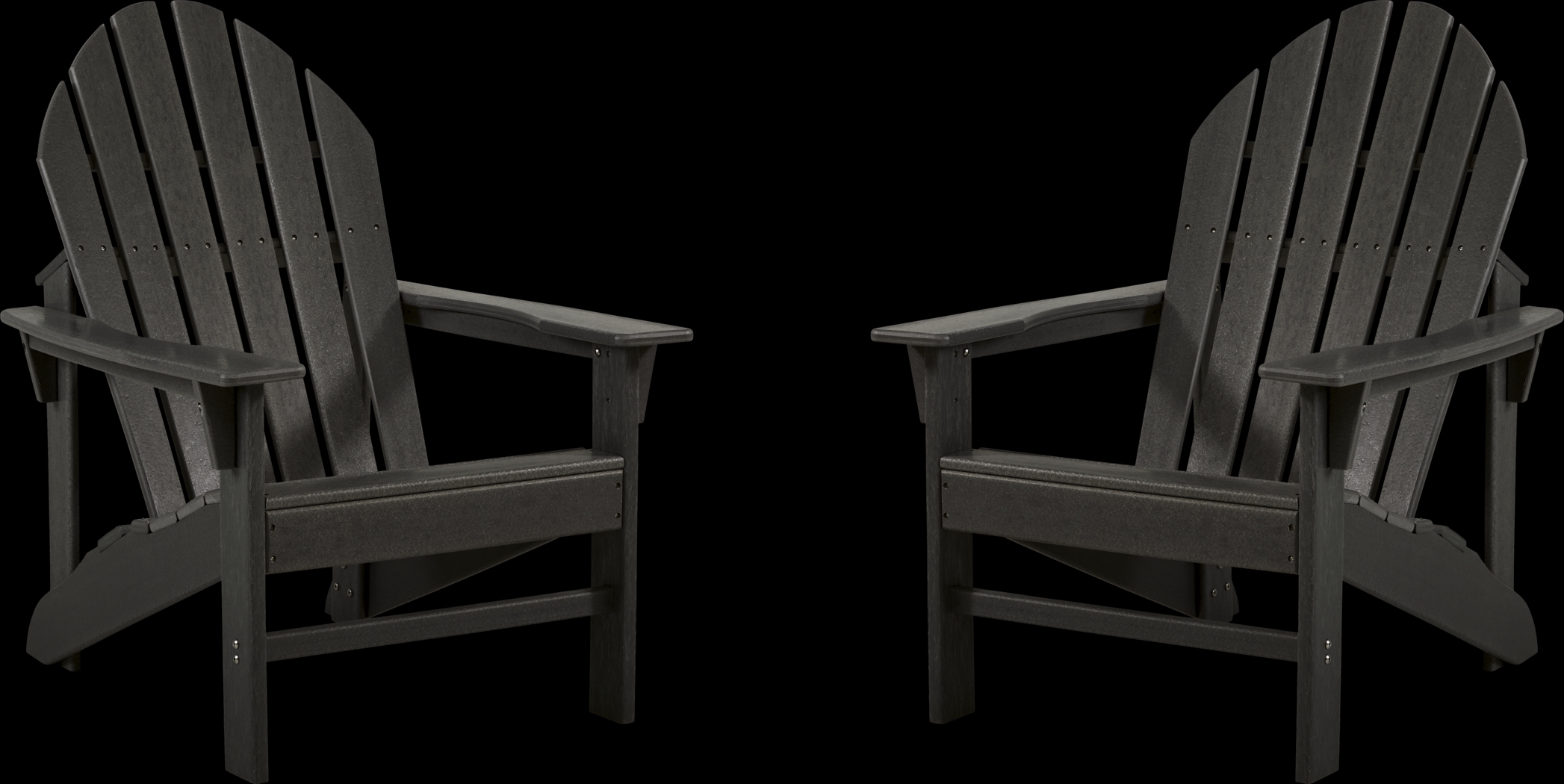 Addy Black Outdoor Adirondack Chair, Set of 2 - Thumbnail - Image 1