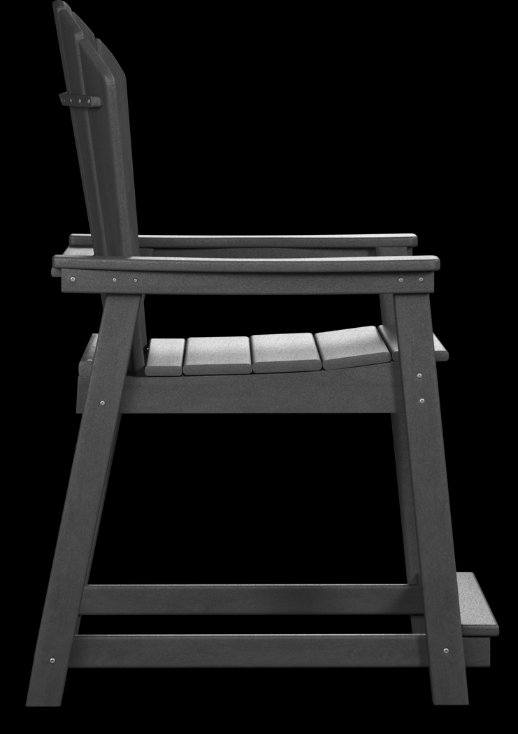 Addy Black Outdoor Balcony Adirondack Stool - Thumbnail - Image 3