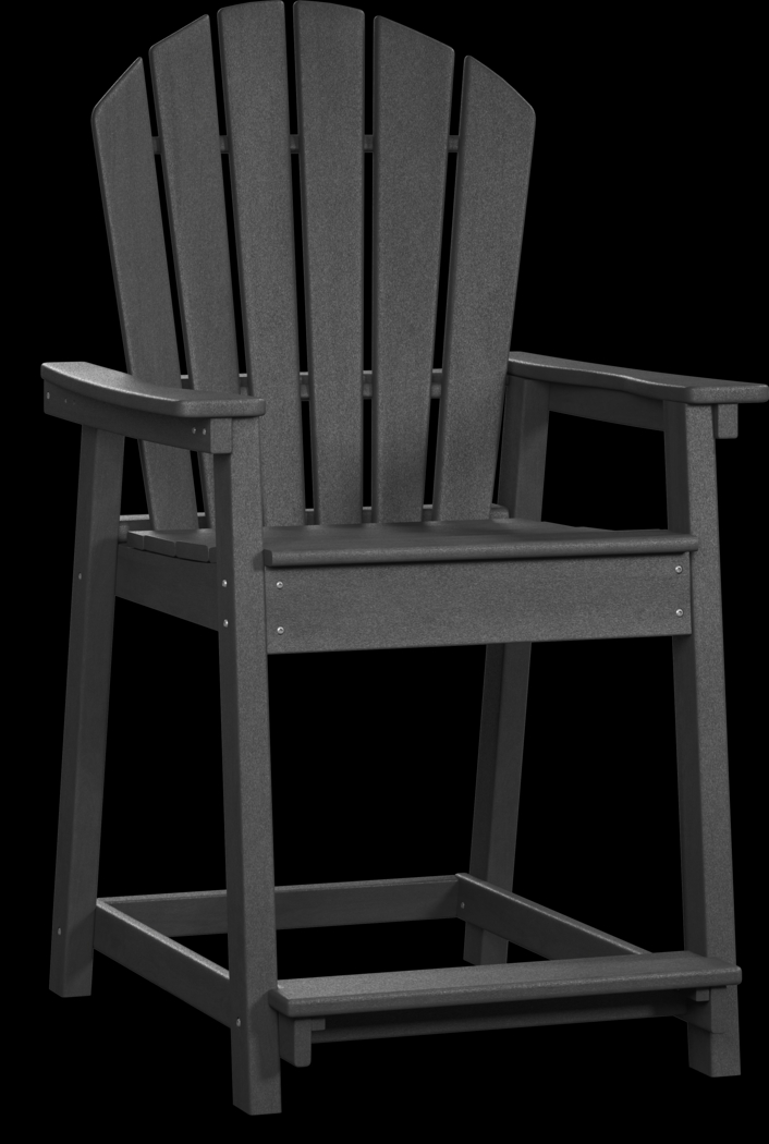 Addy Black Outdoor Balcony Adirondack Stool - Thumbnail - Image 1