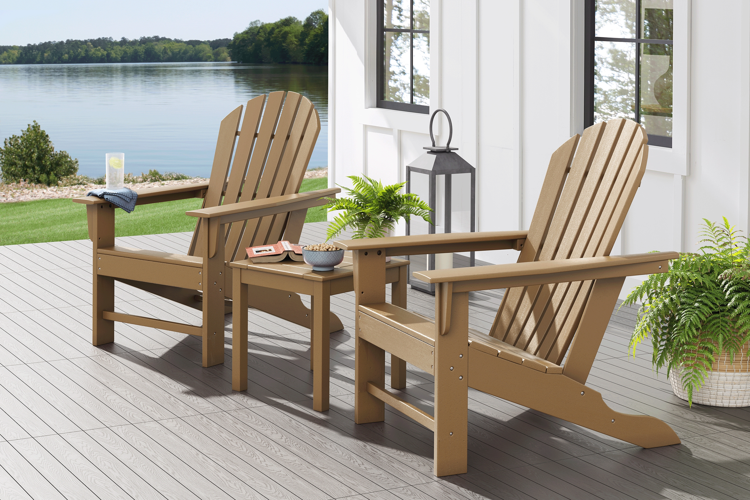 Addy Brown 3 Pc Outdoor Seating Set - Thumbnail - Image 1