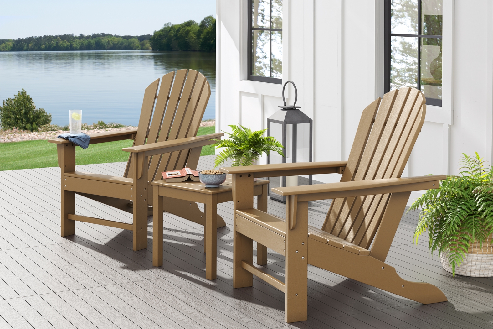 Addy Brown Outdoor Adirondack Chair, Set of 2 - Thumbnail - Image 1