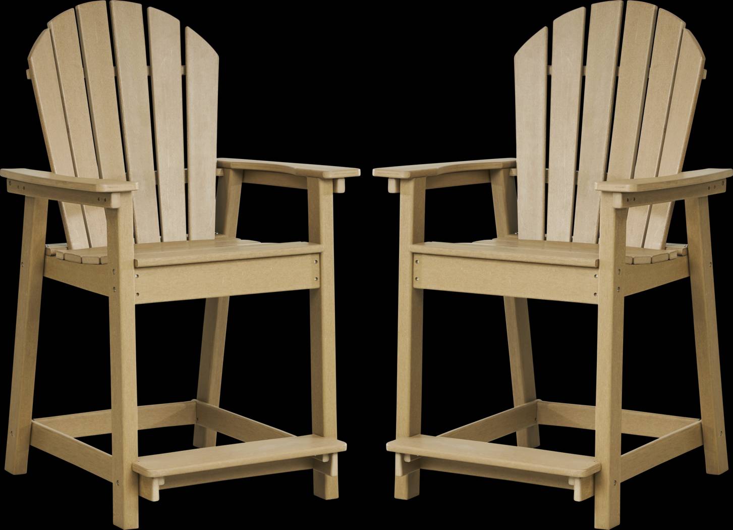 Addy Brown Outdoor Balcony Adirondack Stool, Set of 2 - Thumbnail - Image 1