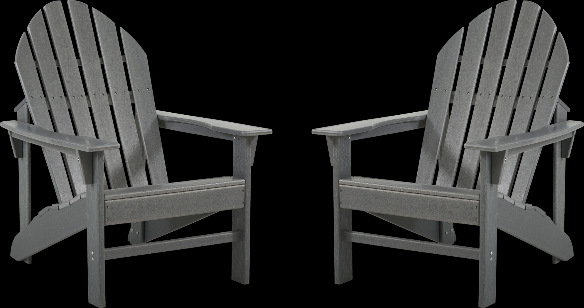 Addy Gray Outdoor Adirondack Chair, Set of 2 - Thumbnail - Image 1