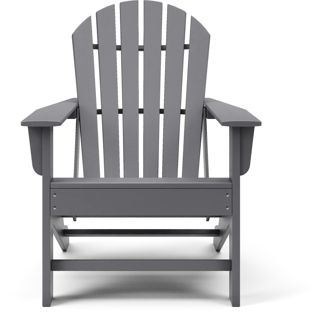Addy Gray Outdoor Adirondack Chair - Thumbnail - Image 2