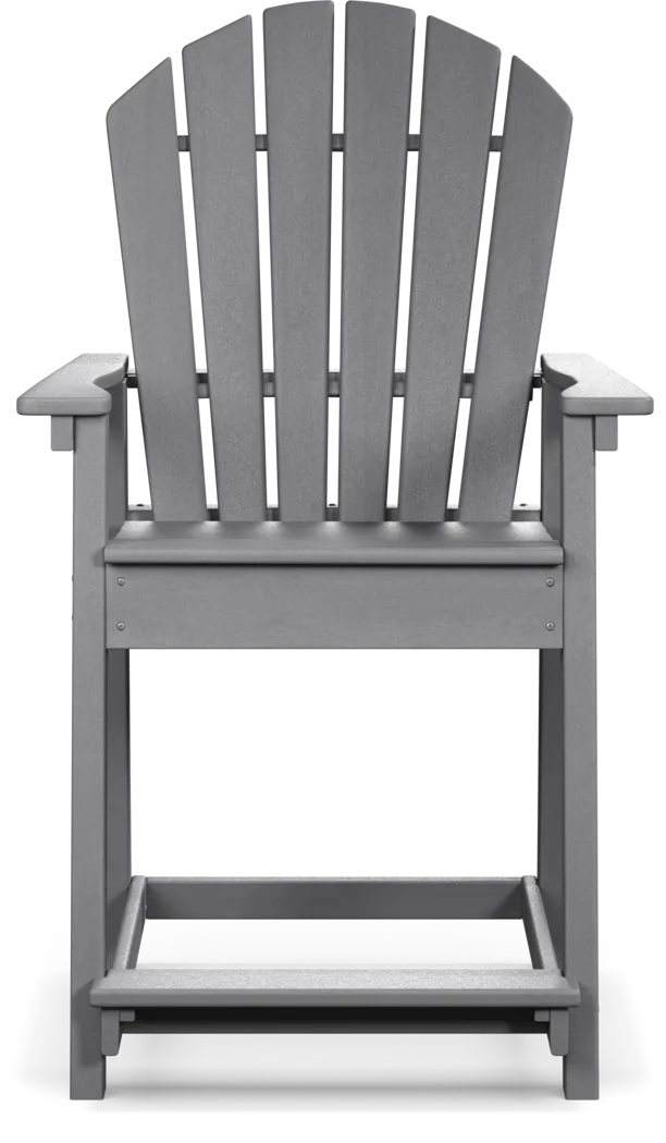 Addy Gray Outdoor Balcony Adirondack Stool - Thumbnail - Image 2