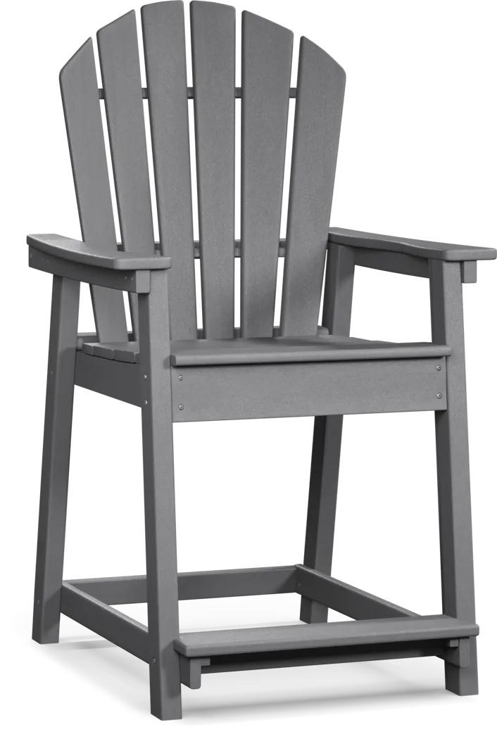 Addy Gray Outdoor Balcony Adirondack Stool - Thumbnail - Image 1