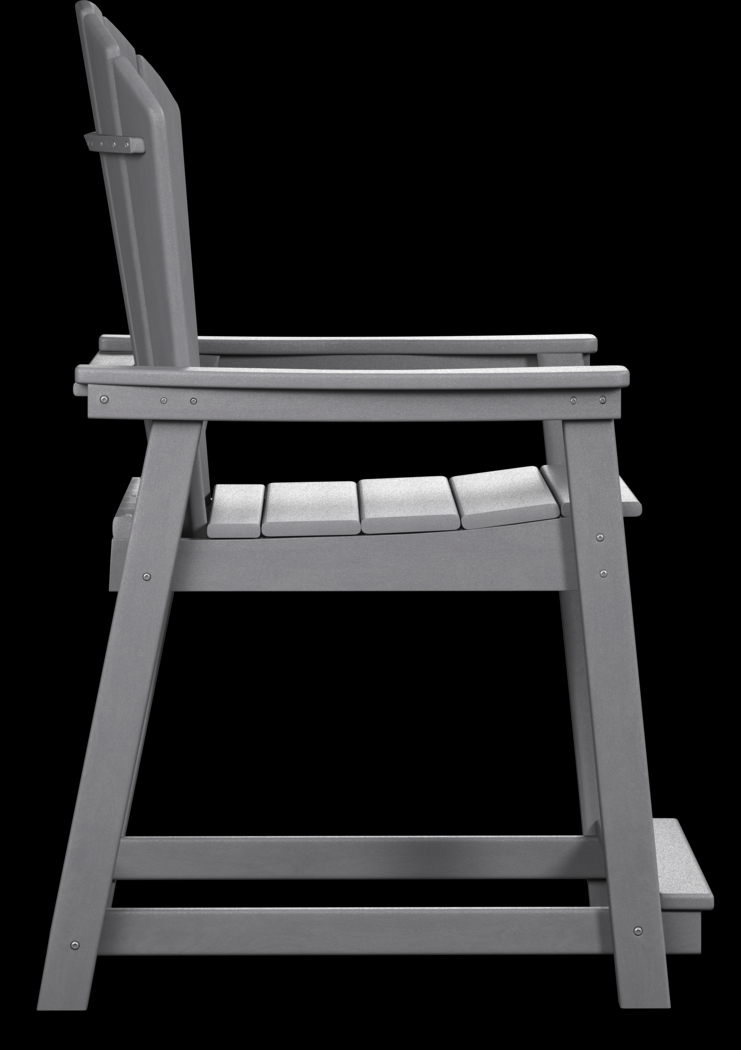 Addy Gray Outdoor Balcony Adirondack Stool - Thumbnail - Image 3