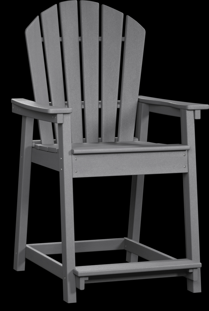 Addy Gray Outdoor Balcony Adirondack Stool - Thumbnail - Image 1