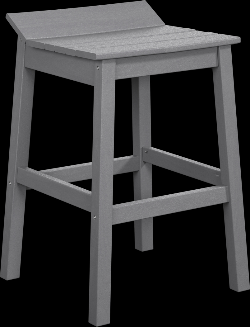 Addy Gray Outdoor Barstool - Thumbnail - Image 1