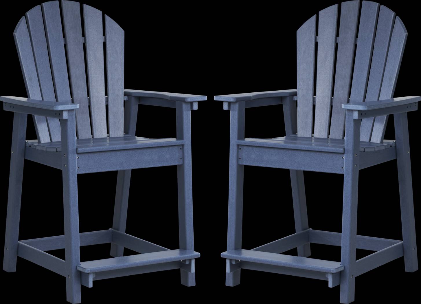 Addy Navy Outdoor Balcony Adirondack Stool, Set of 2 - Thumbnail - Image 1