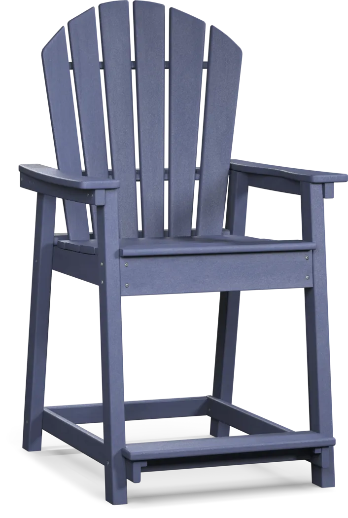 Addy Navy Outdoor Balcony Adirondack Stool - Thumbnail - Image 1