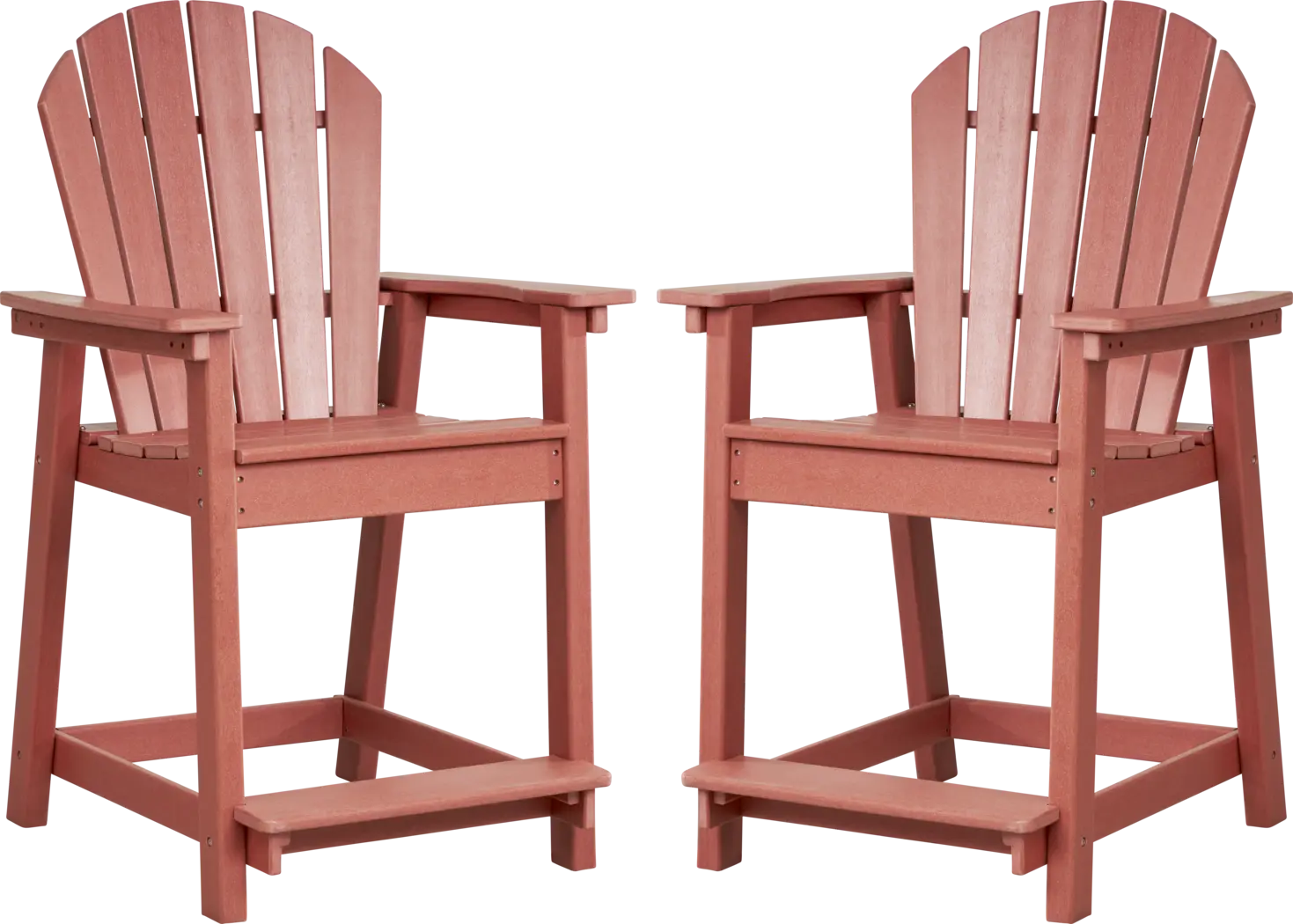 Addy Red Outdoor Balcony Adirondack Stool, Set of 2 - Thumbnail - Image 1