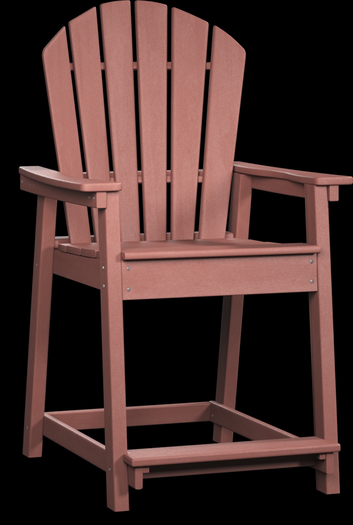 Addy Red Outdoor Balcony Adirondack Stool - Thumbnail - Image 1