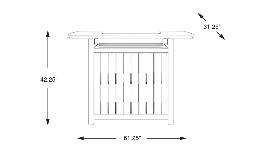 Dimension Image. Please refer to the Dimension Tab on this page for dimension details.