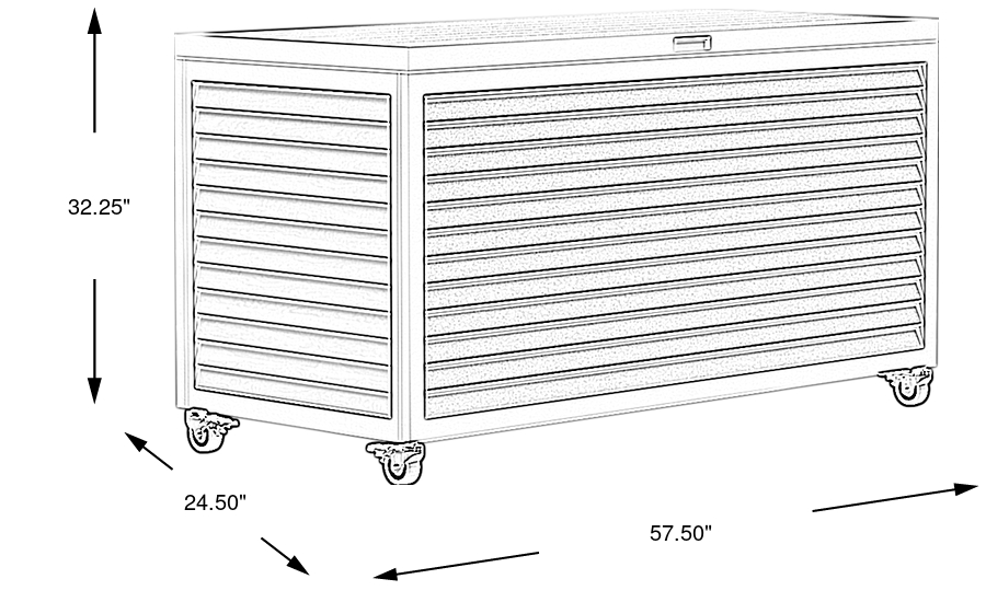 Dimension Image. Please refer to the Dimension Tab on this page for dimension details.