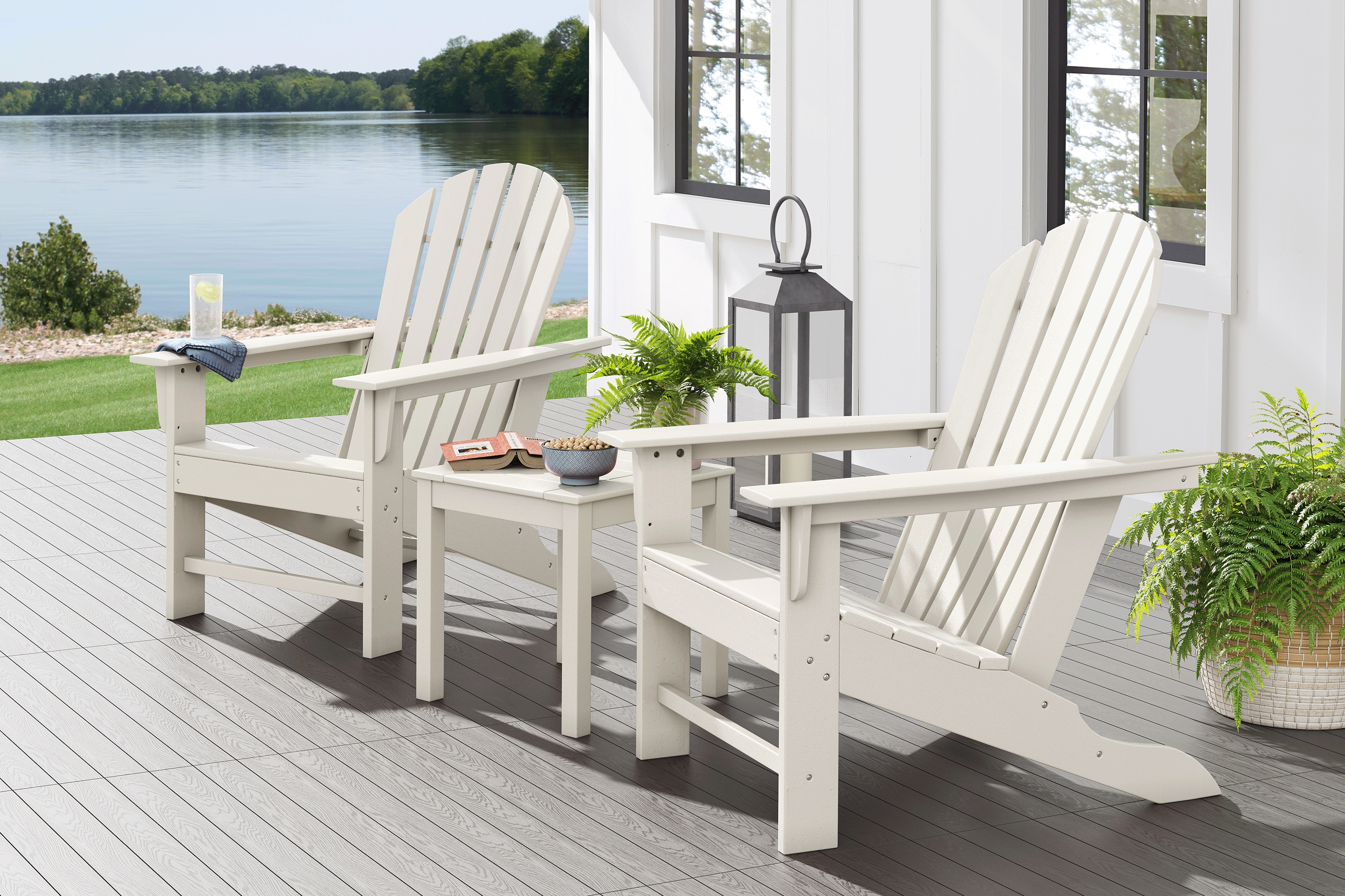 Addy White 3 Pc Outdoor Seating Set - Thumbnail - Image 1