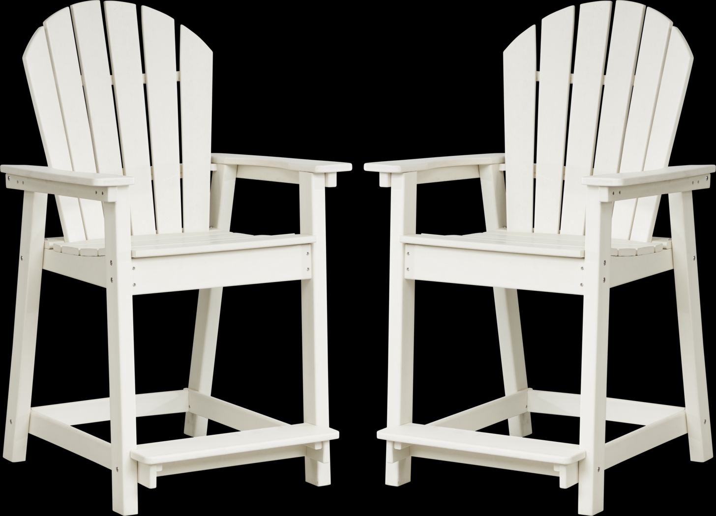 Addy White Outdoor Balcony Adirondack Stool, Set of 2 - Thumbnail - Image 1