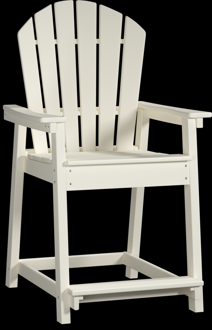 Addy White Outdoor Balcony Adirondack Stool - Thumbnail - Image 1