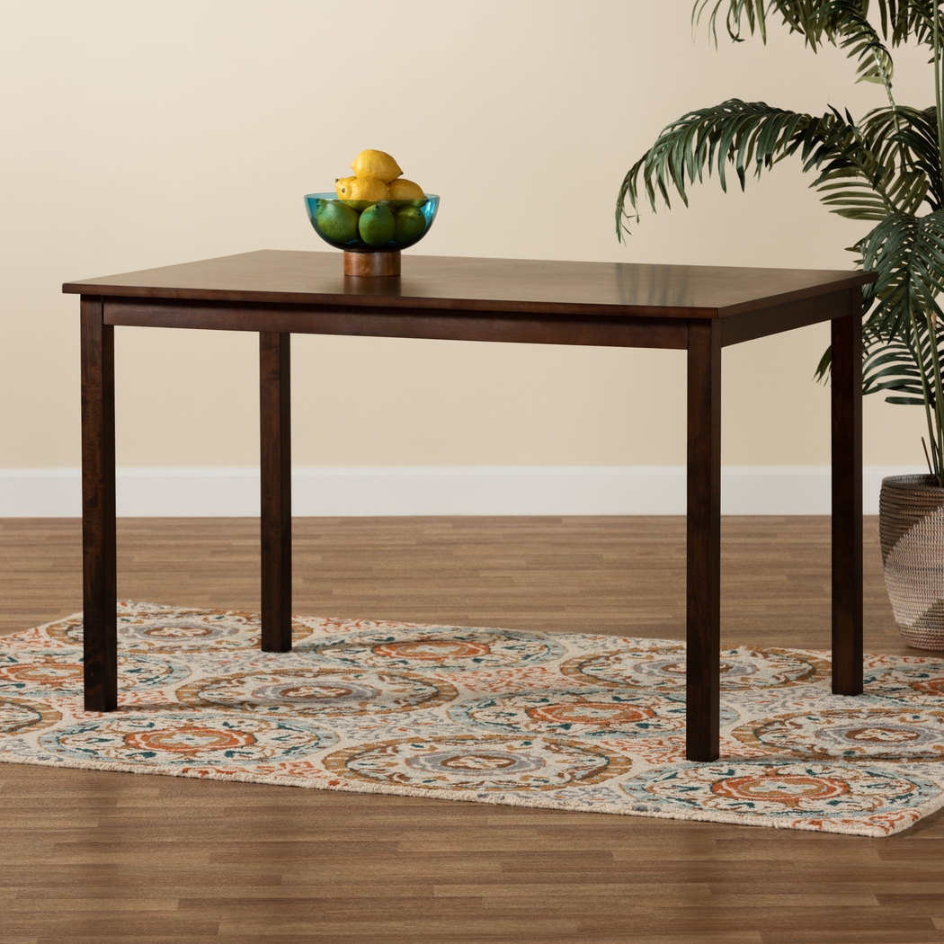 Adelfay Dark Brown Dining Table - Thumbnail - Image 2