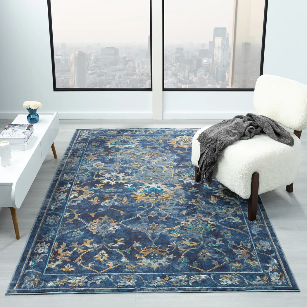 Adelisa Blue 7'9 x 9'9 Rug - Thumbnail - Image 5