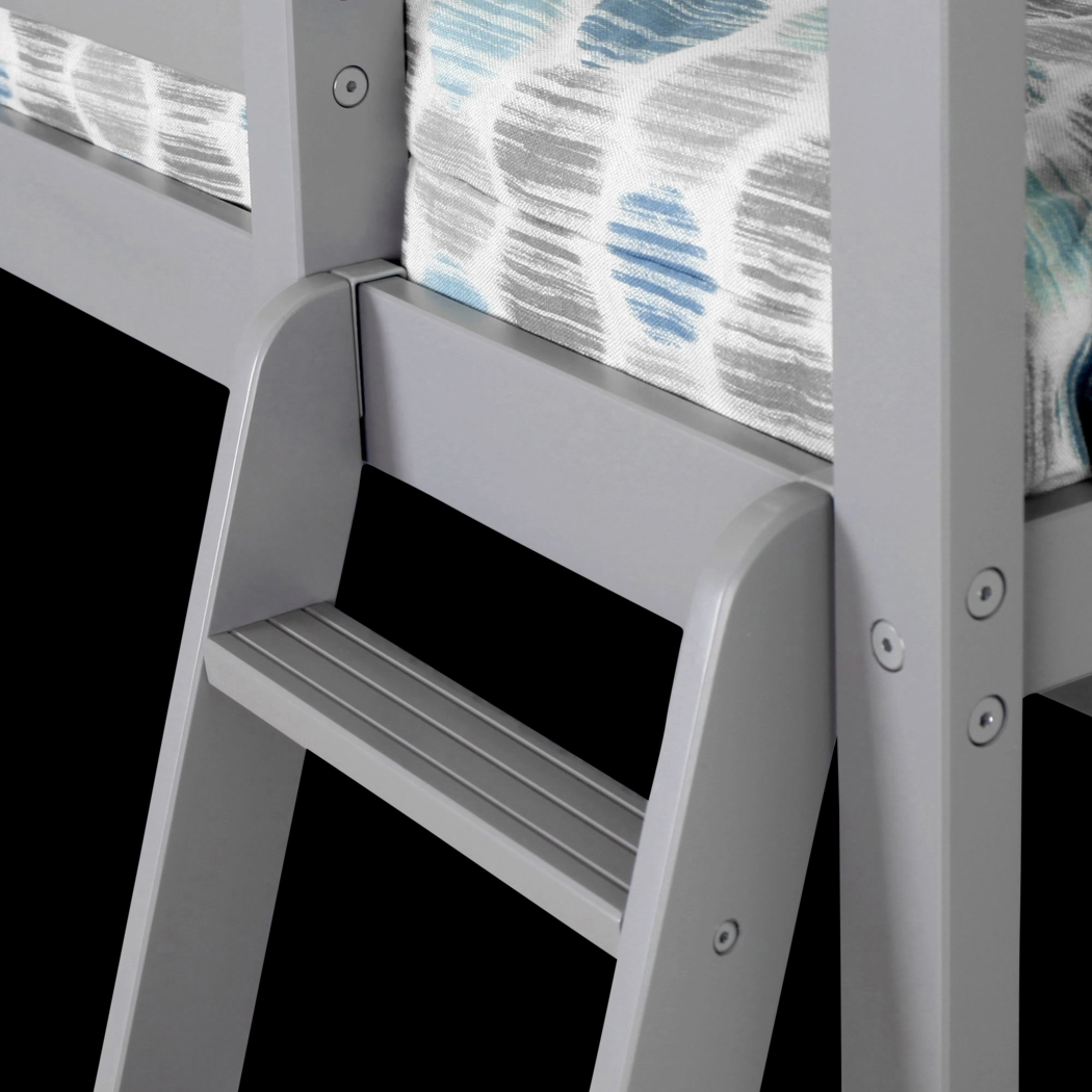 Kids Adeliza Gray Twin Low Loft Bed with Slide - Thumbnail - Image 3