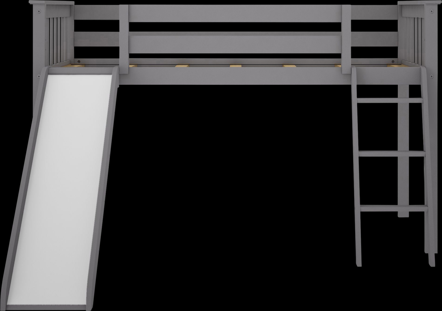 Kids Adeliza Gray Twin Low Loft Bed with Slide - Thumbnail - Image 6