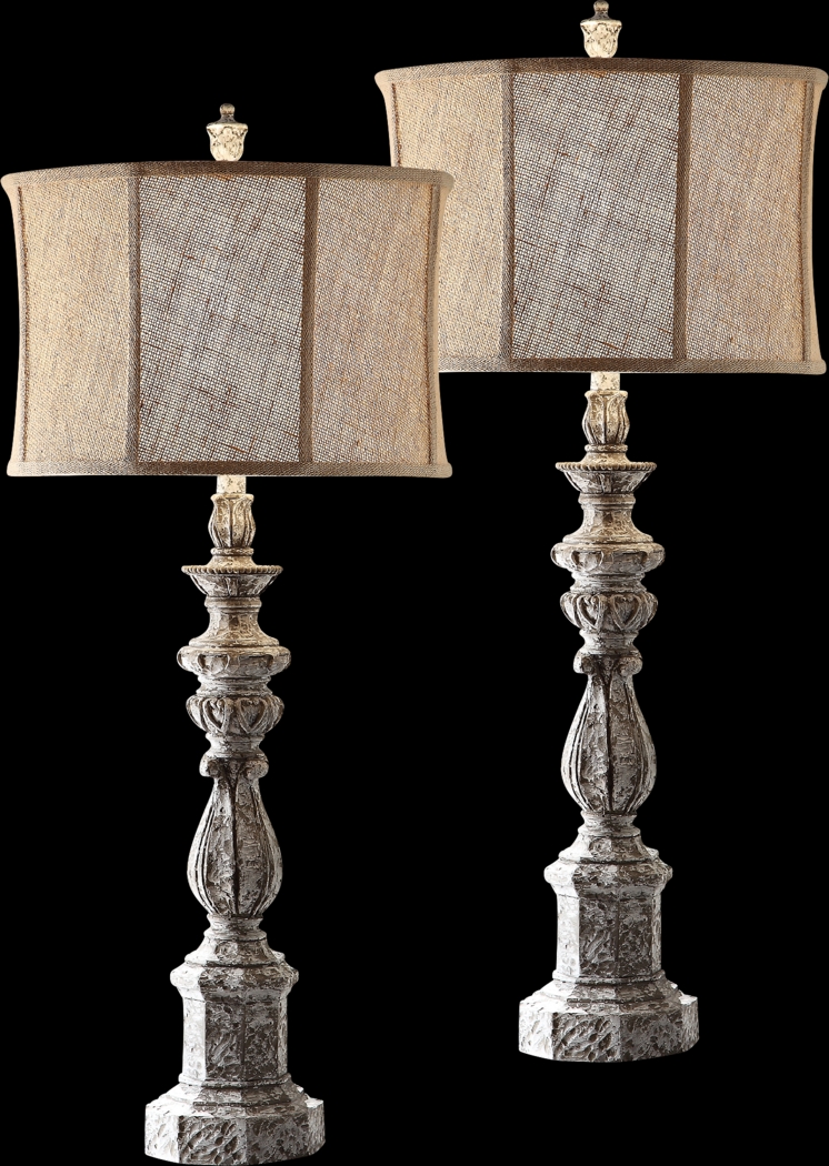 Adelphi White Lamp, Set of 2 - Thumbnail - Image 1