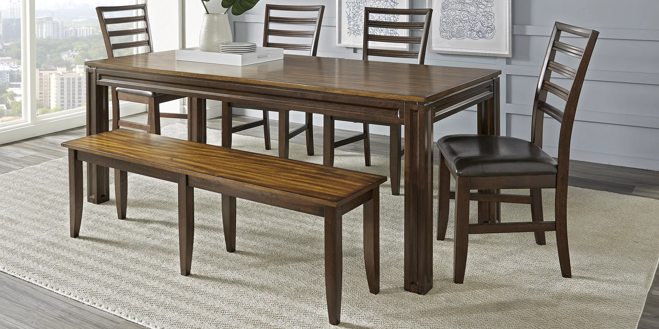 Adelson Chocolate 5 Pc Dining Room - Thumbnail - Image 1