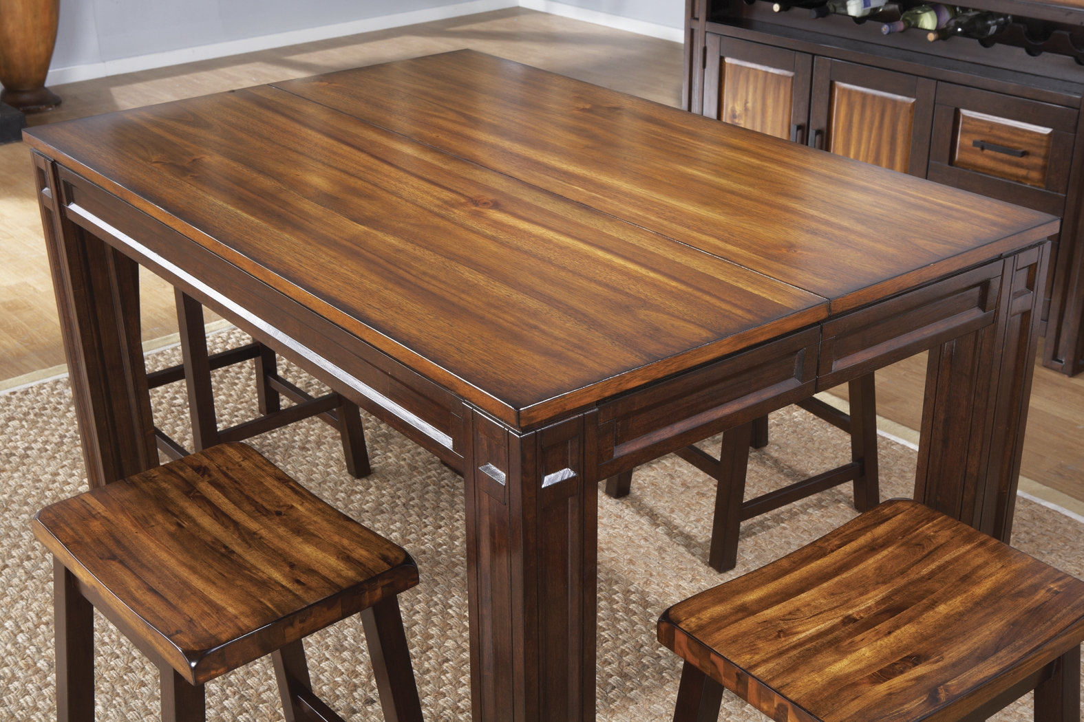 Adelson Chocolate 5 Pc Counter Height Dining Room - Thumbnail - Image 4