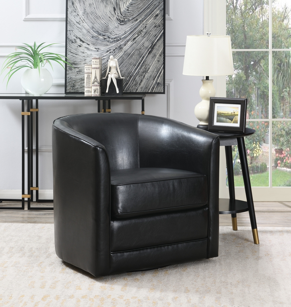 Adelta Black Accent Swivel Chair - Thumbnail - Image 6